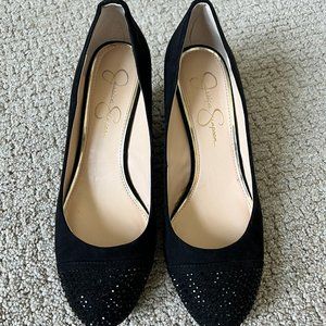 Jessica Simpson Black Wedge Heels Size 8.5M